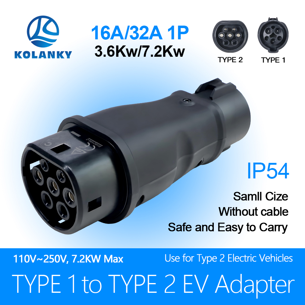 Ev Charger Adapter - Kolanky Type1 to Type2 EV充電アダプター 32A