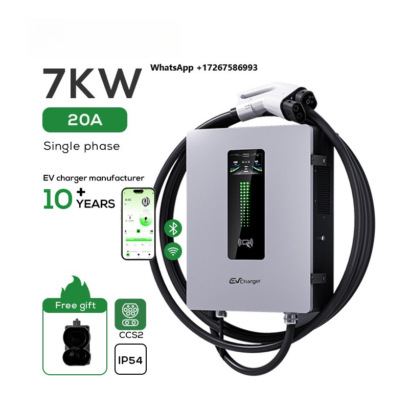 Home Ev Charger - オヴロッド壁掛け式EV家庭用充電ステーションCCS2車用電気充電器7kWウォールボックス急速DC EV充電器