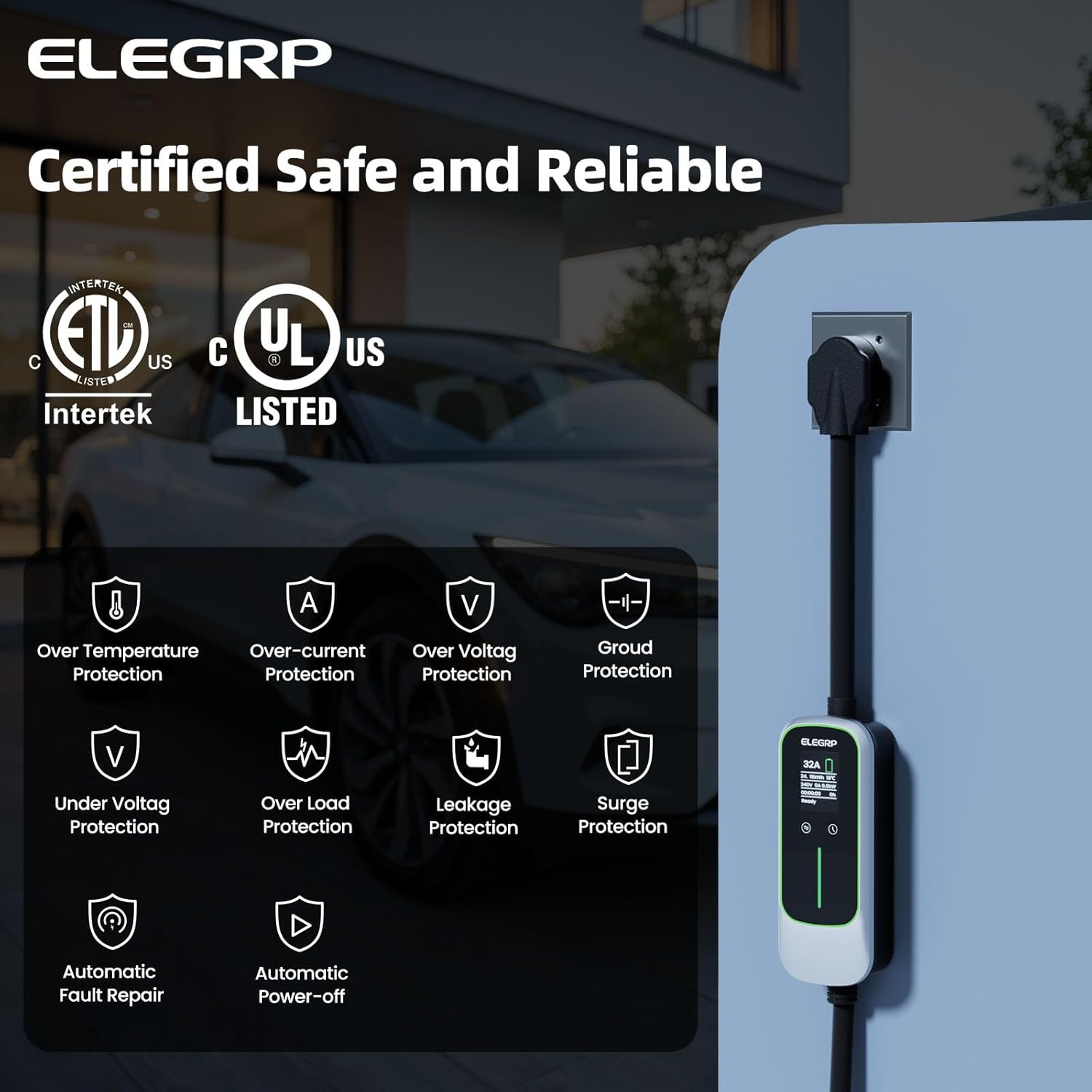 ELEGRP 32 アンペアポータブル電気自動車充電器、すべ - Portable Ev Charger のレビューと価格