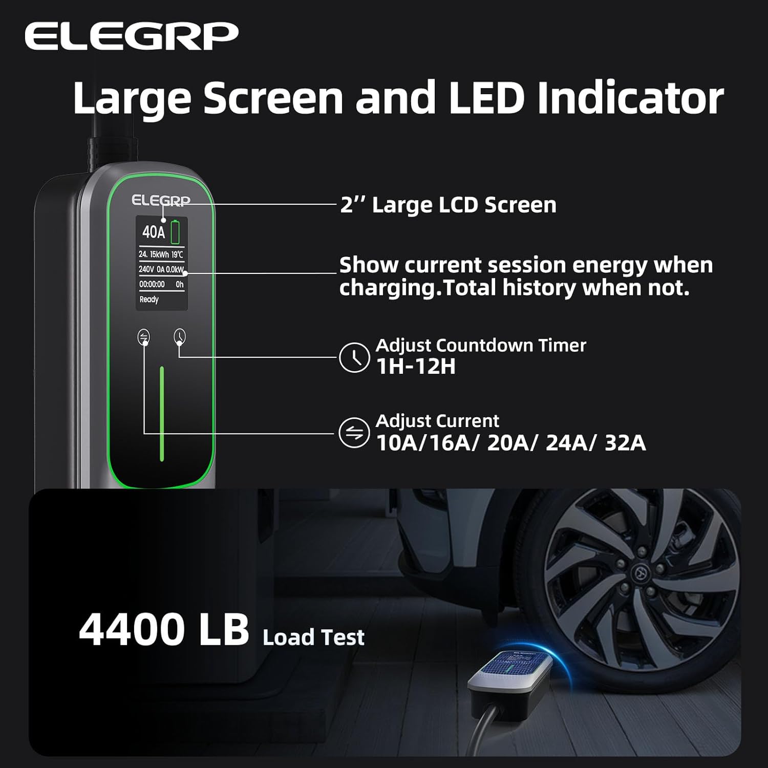 ELEGRP 32 アンペアポータブル電気自動車充電器、すべ - Portable Ev Charger のレビューと価格