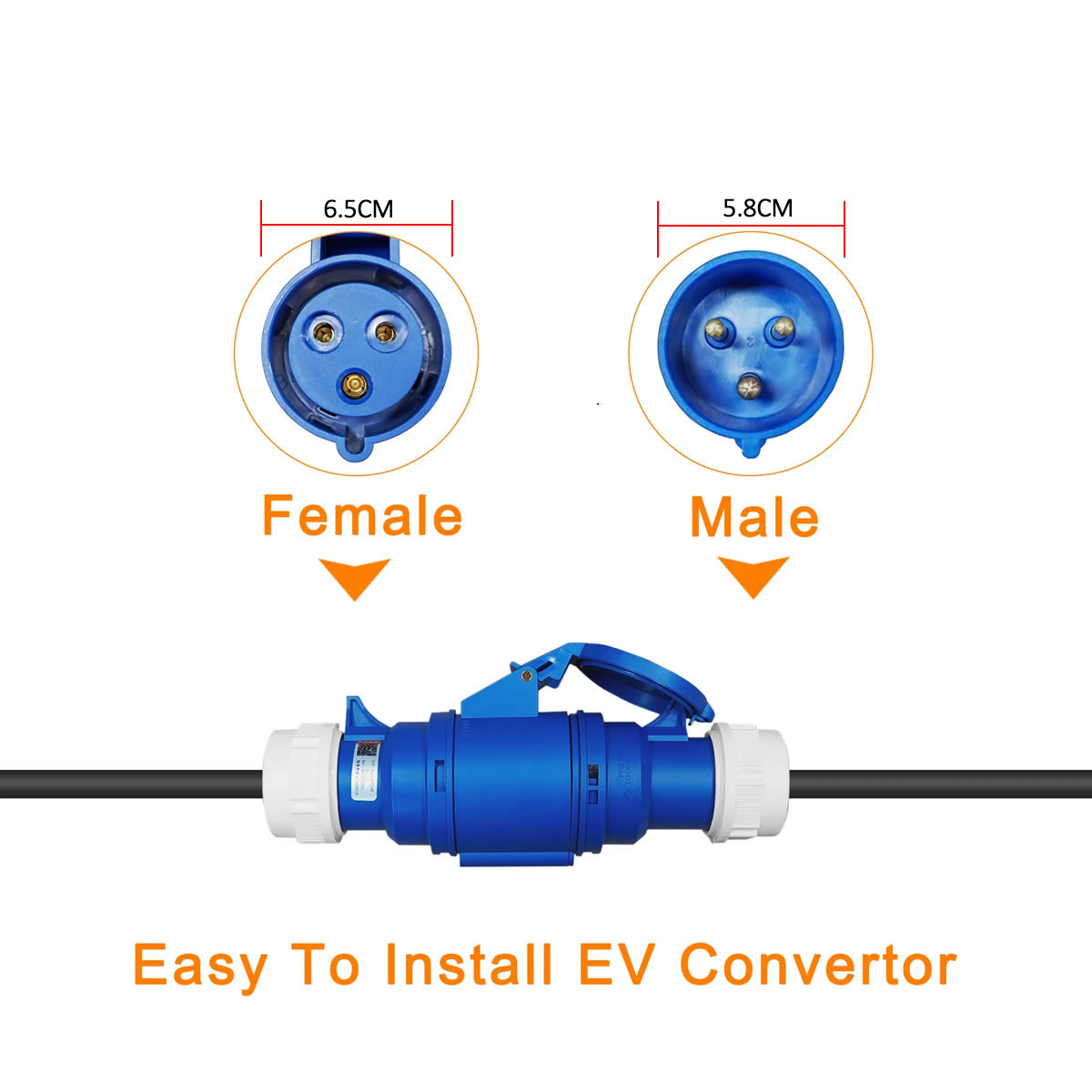 32A ブルー CEE ソケットから 16A EU Schu - Ev Charger Adapter のレビューと価格