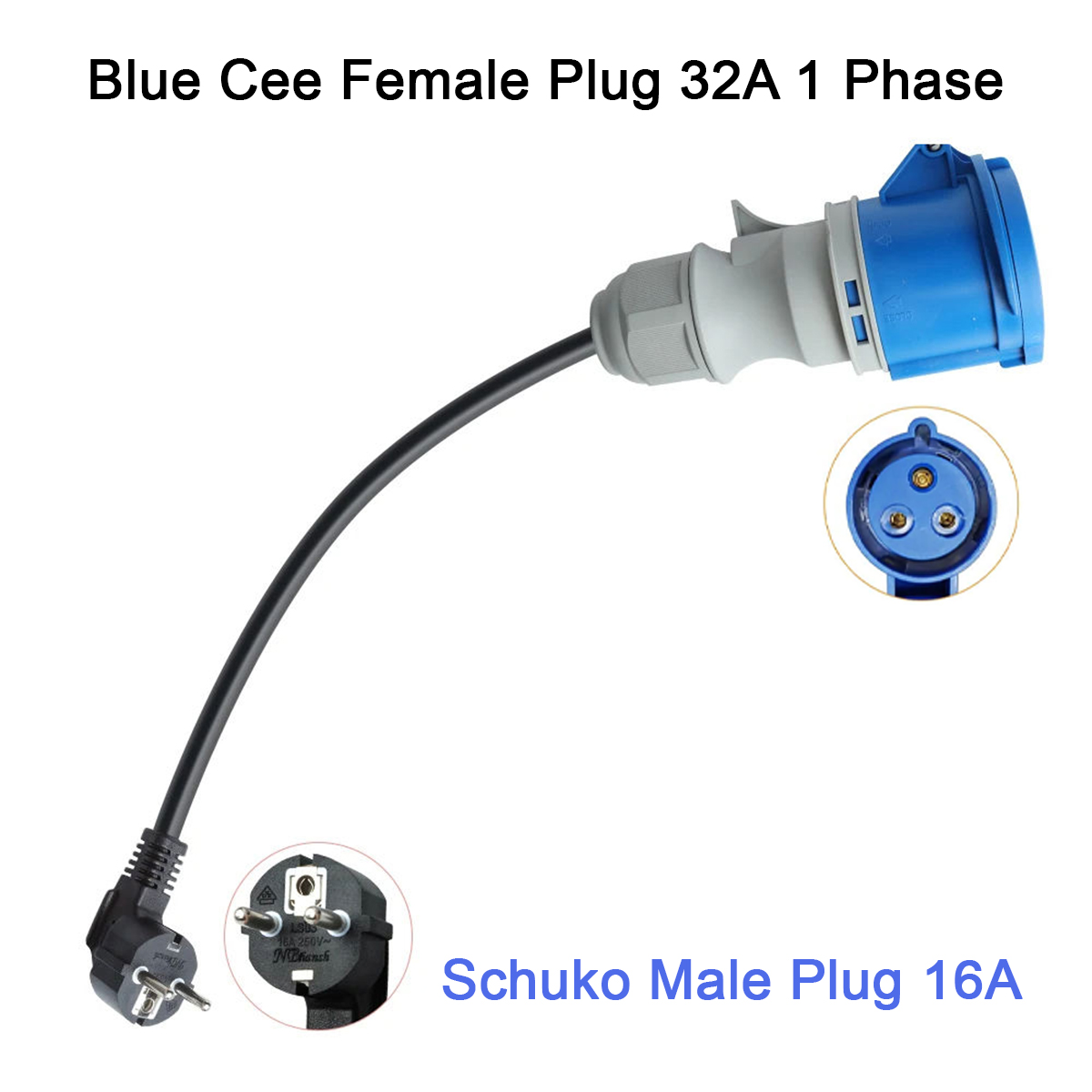 NTOブルーCEEメス電源プラグ3穴ソケットからシュコ2ピン - Ev Charger Adapter のレビューと価格