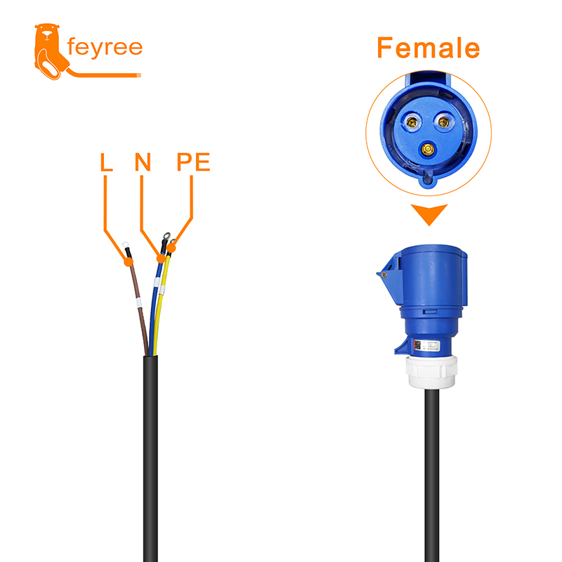 Feyree EV 充電器 CEE メスプラグ 3 ピンアダ - Portable Ev Charger のレビューと価格