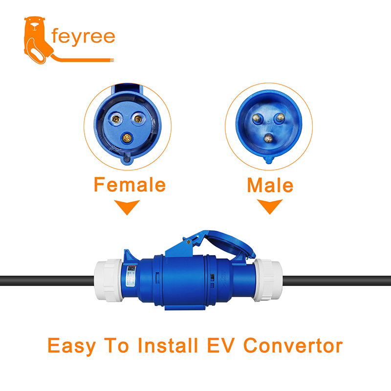 Feyree EV 充電器 CEE メスプラグ 3 ピンアダ - Portable Ev Charger のレビューと価格
