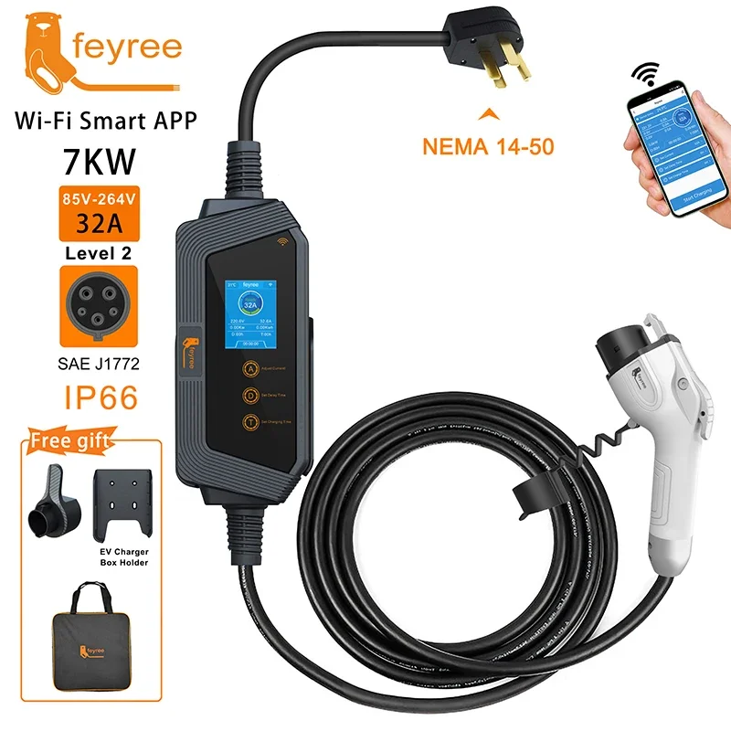 フェイリー タイプ1 ポータブルEV充電器 7KW 32A  - Home Ev Charger のレビューと価格