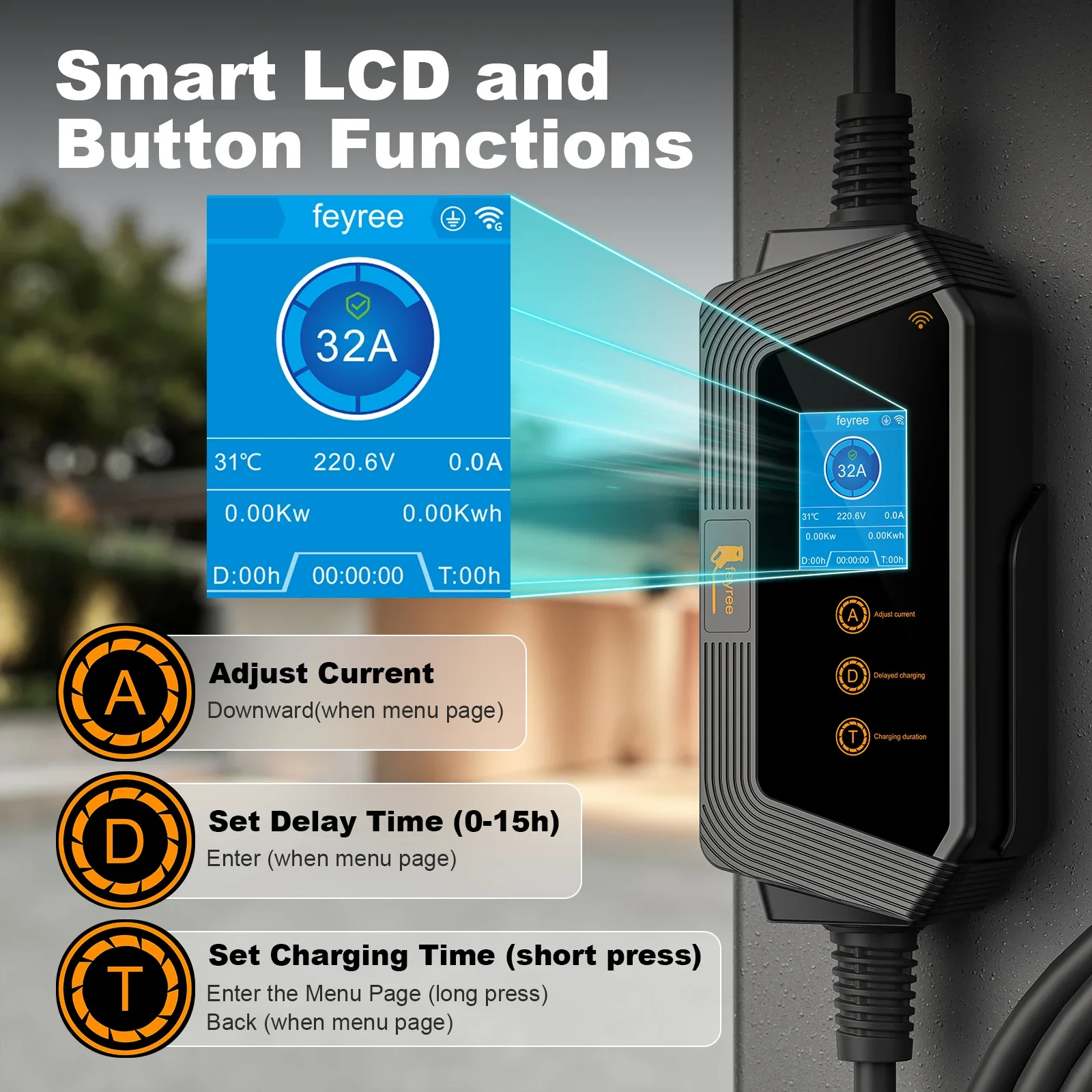 フェイリー タイプ1 ポータブルEV充電器 7KW 32A  - Home Ev Charger のレビューと価格