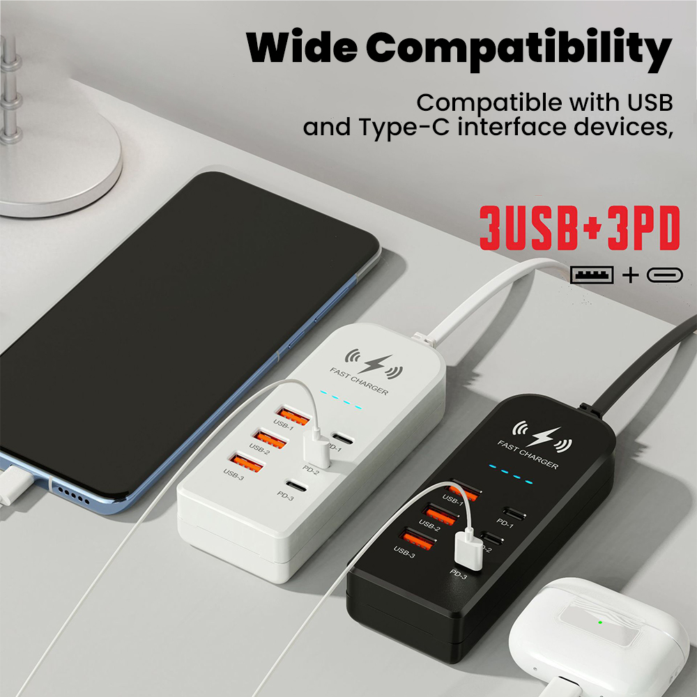 6 in 1 USB Type C充電器 マルチポート電源タ - Ev Charger のレビューと価格